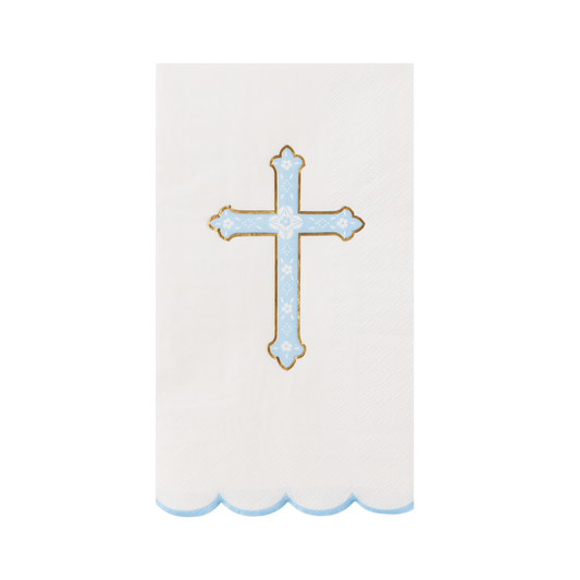 SKY BLUE CROSS GUEST TOWELS