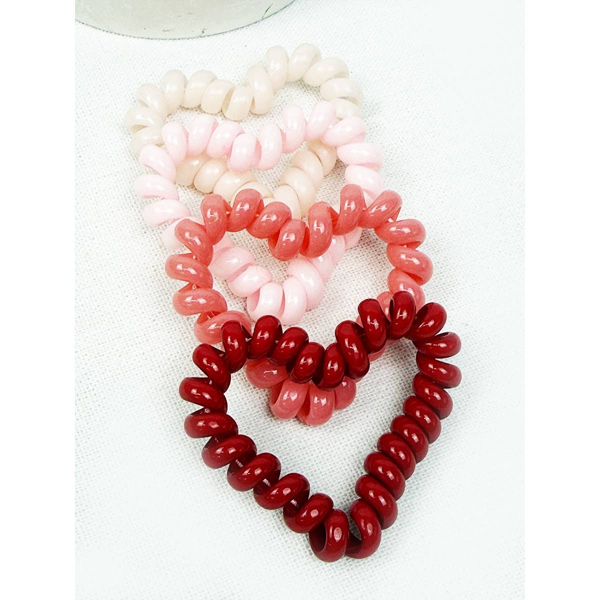 Heart Shape of Spiral Hair Tie Set/4