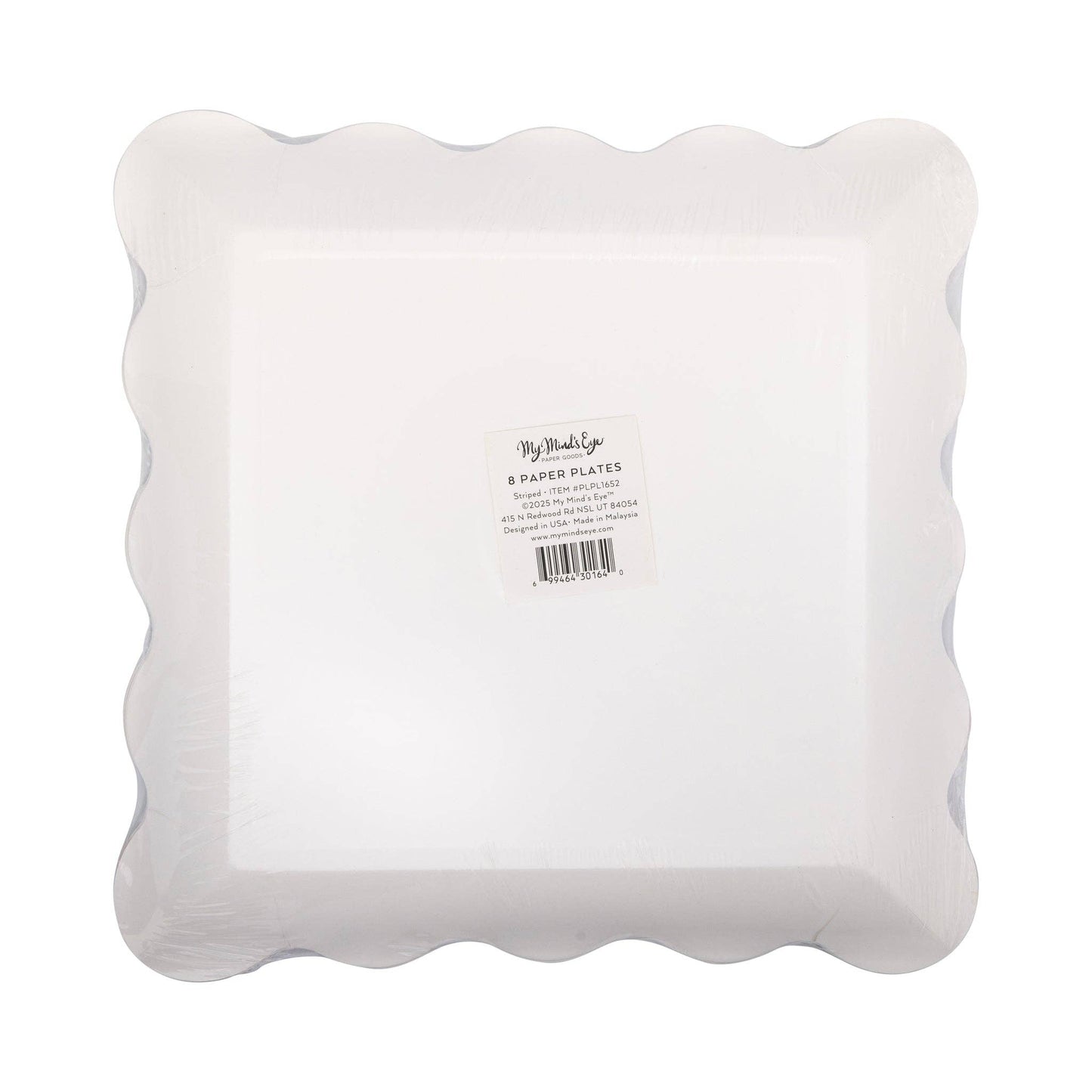 Red and Green Striped Plates 8ct