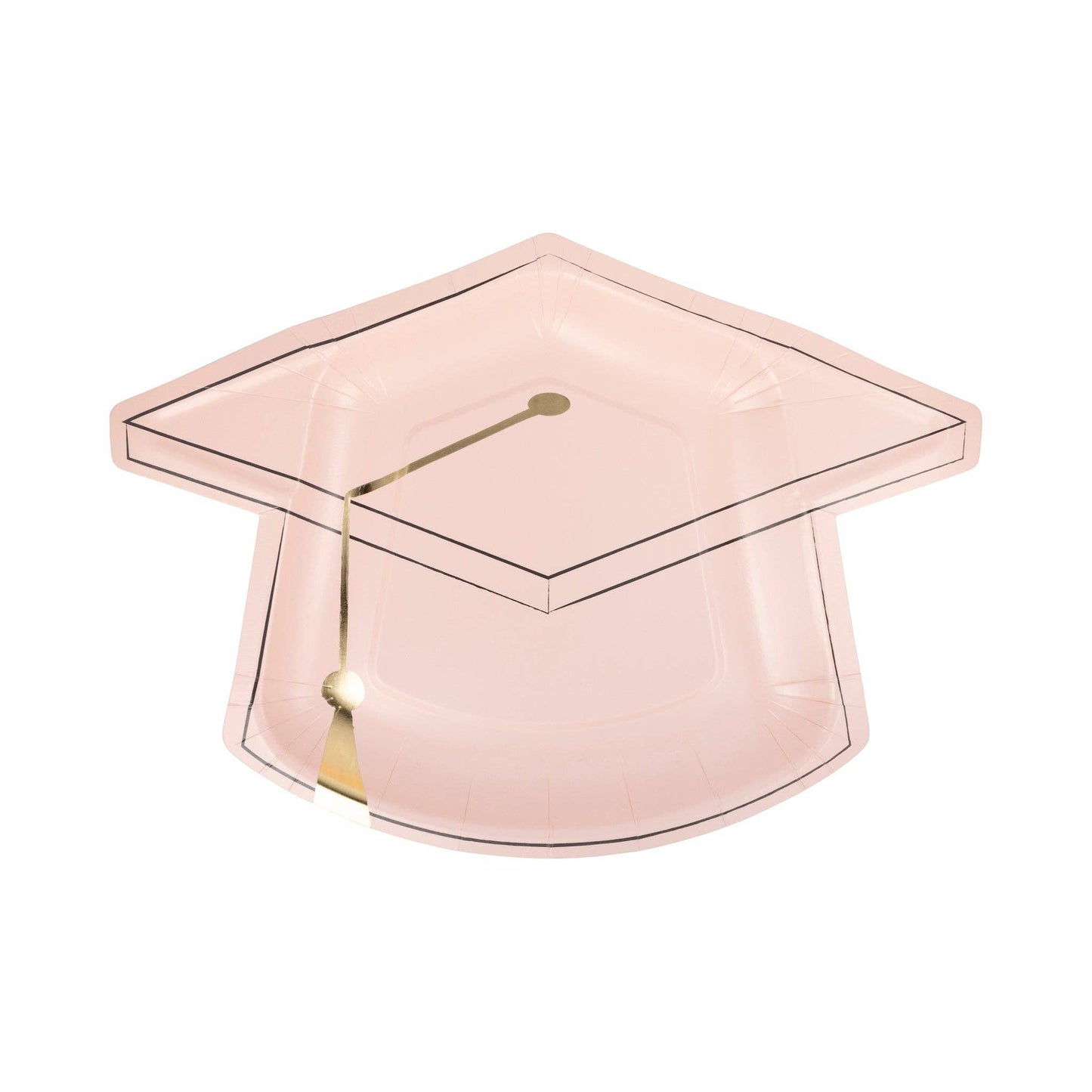 Pink & Turquoise Graduation Cap Plates 8ct