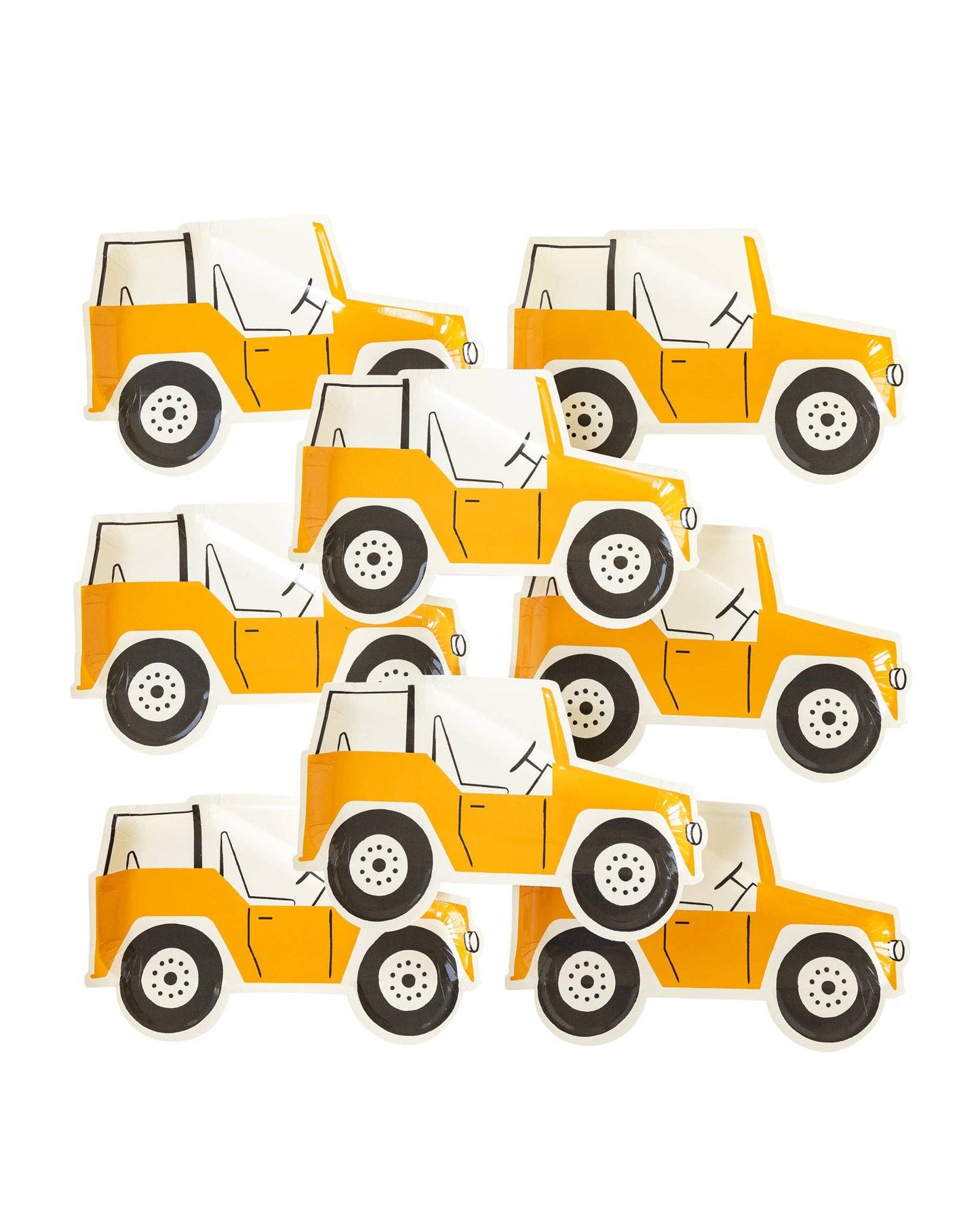 Safari Jeep Shaped Plates 8ct