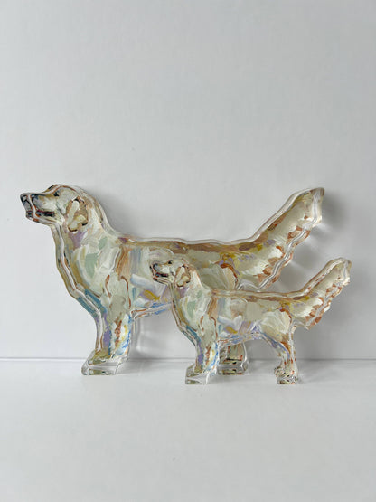 Light Golden Retriever Acrylic Small Shelfie