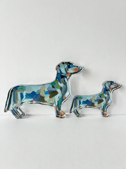 Abstract Dachshund Acrylic Small Shelfie