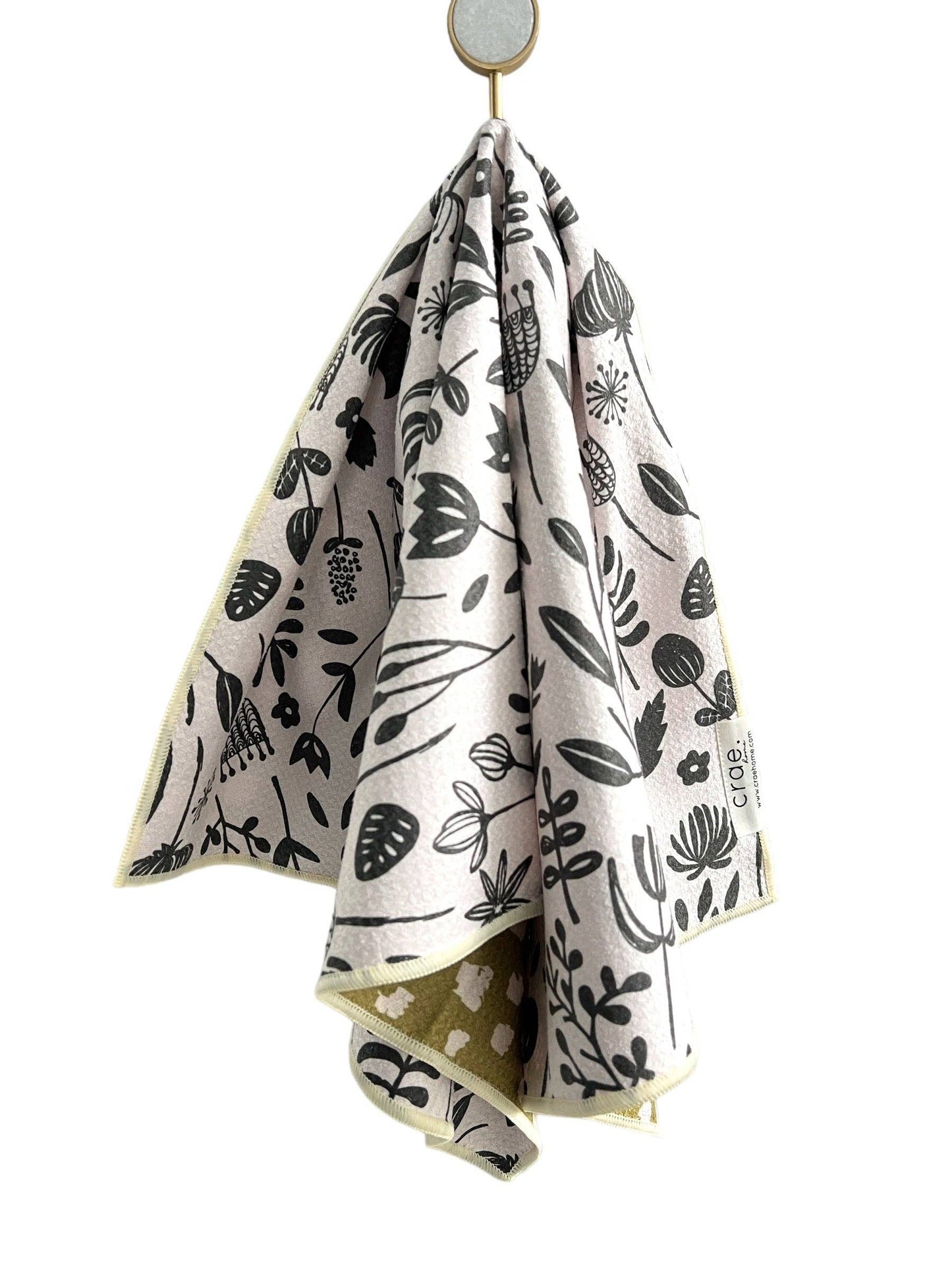 Vintage Highway: Reversible Hand Towel: Cream/Pea Green
