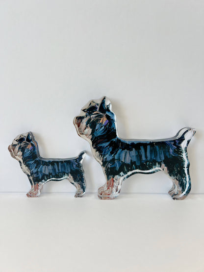 Black & Tan Yorkie Acrylic Small Shelfie