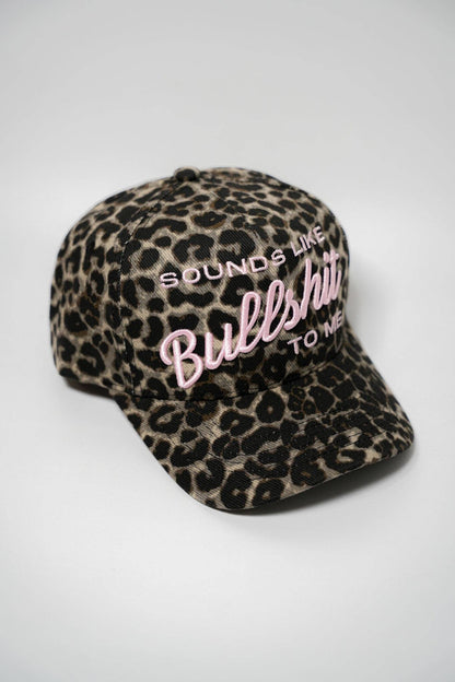 SOUNDS LIKE BULLSHIT TO ME TRUCKER HAT | LEOPARD CANVAS CAP