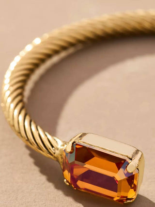 Charlotte Cuffs in Rectangle: Aqua Lemon
