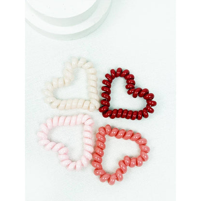 Heart Shape of Spiral Hair Tie Set/4