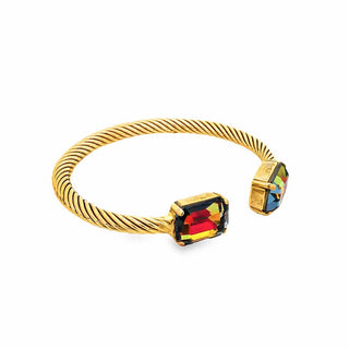 Charlotte Cuffs in Rectangle: Aqua Lemon