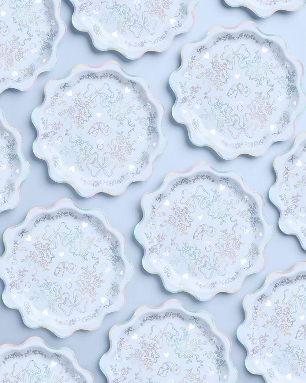 Something Blue Plates - 25 paper plates, bachelorette, bride