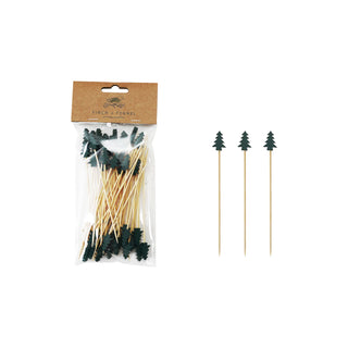 Bamboo Tree Shaped Picks, Set of 50