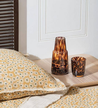 Tortoise Shell Bedside Carafe & Cup-24oz Amber