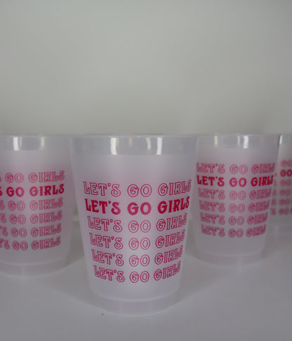"Let's Go Girls" 16oz Frosted Shatterproof Party Cups – Pack of 6