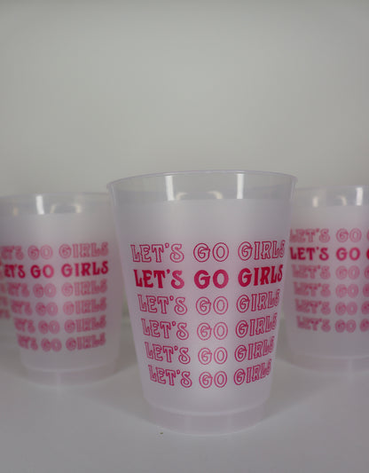 "Let's Go Girls" 16oz Frosted Shatterproof Party Cups – Pack of 6