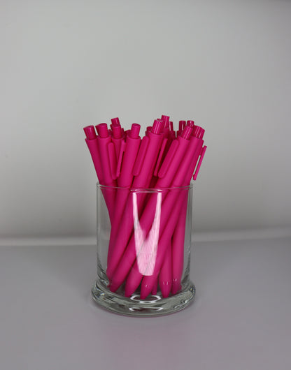 Pretty in Pink Soft-Touch Jotter Pen – Vibrant Hot Pink Gel Ink