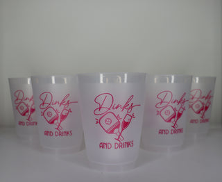 pickleball themed frosted cups