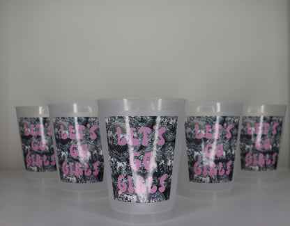 LET’S GO GIRLS DISCO BALL FROSTED CUPS - 16OZ SHATTERPROOF PARTY PACK