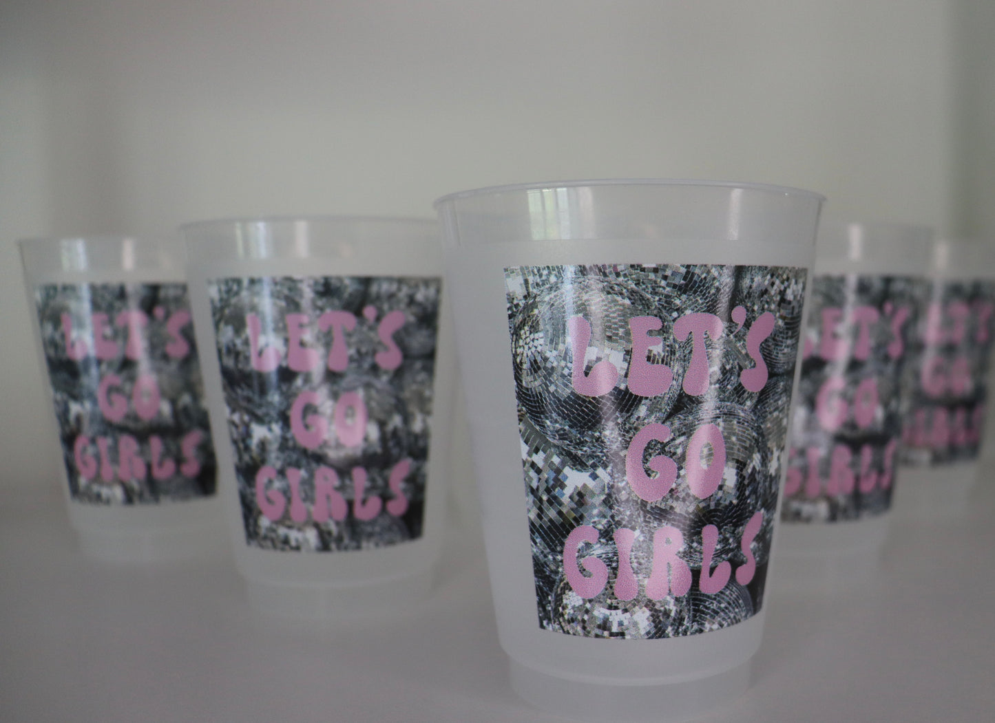 Lets Go Girls Disco Balls Frosted Cups
