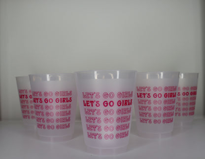 "Let's Go Girls" 16oz Frosted Shatterproof Party Cups – Pack of 6