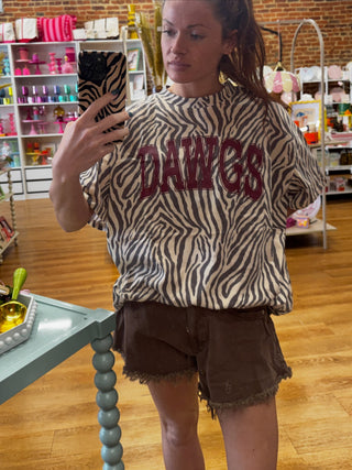 Zebra Print Gameday Mascot Tshirt || PREORDER