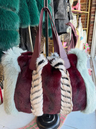 Confidate Multicolor Faux Fur Bag