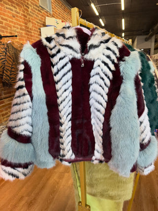 Inez Multicolor Faux Fur Coat