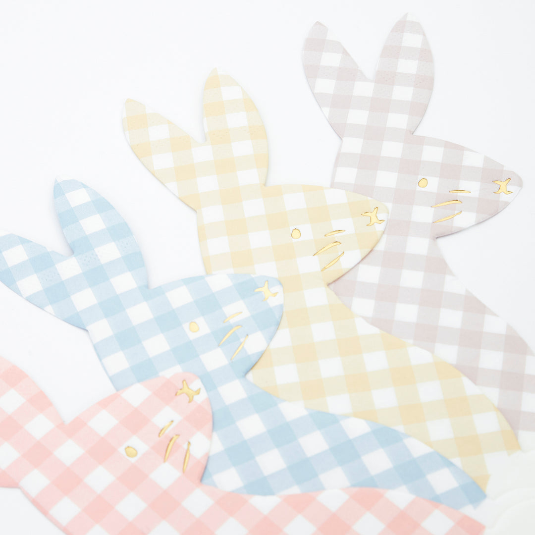 Meri Meri Gingham Bunny Napkins 16ct