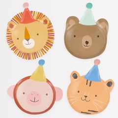 Meri Meri Animal Parade Die cut Plates-8ct