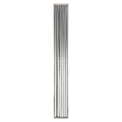 Meri Meri Silver Tall Tapered Candles 12ct