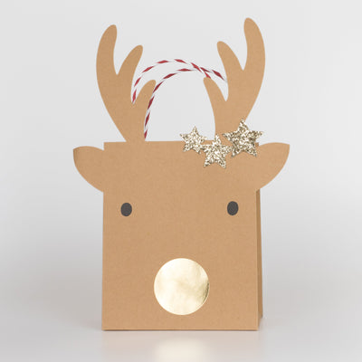 Meri Meri Medium Reindeer with Stars Gift Bags 2ct