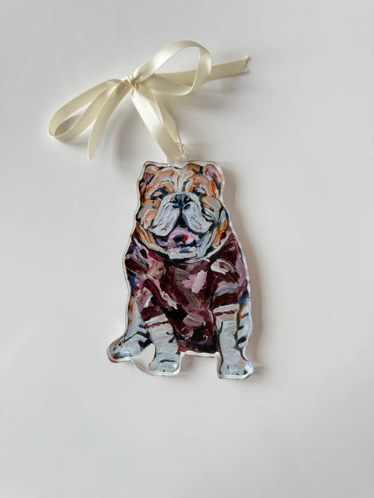 Maroon Bulldog Ornament (PREORDER)