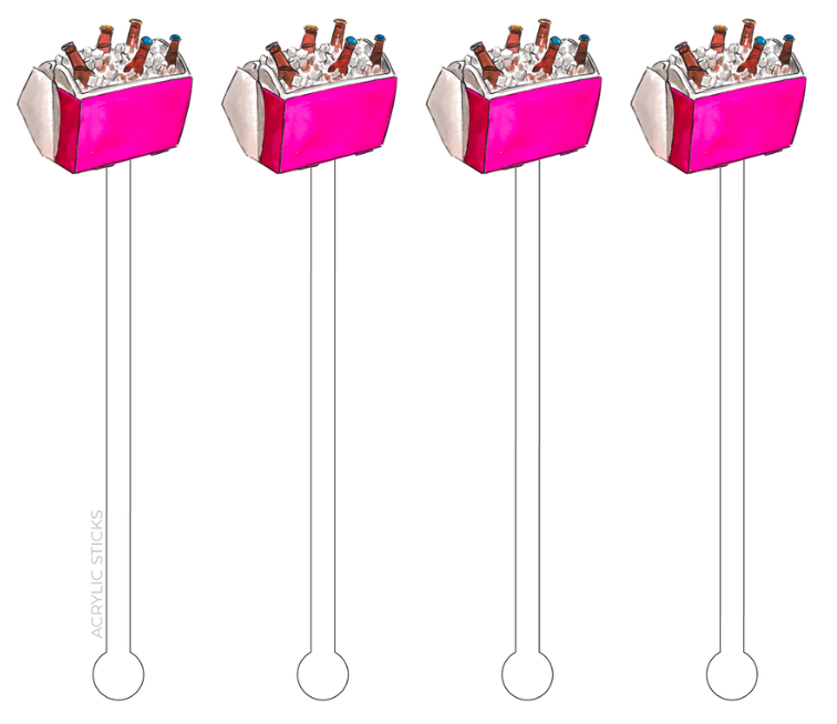 Pink Cooler Drink Stirrer