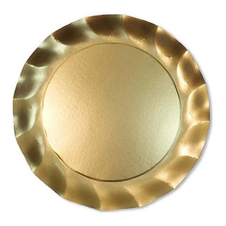 Gold Wavy Paper Chargers, Set of 8