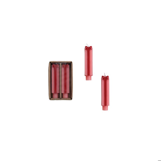 Pink & Red Gift Shaped Taper Candles, Set of 2