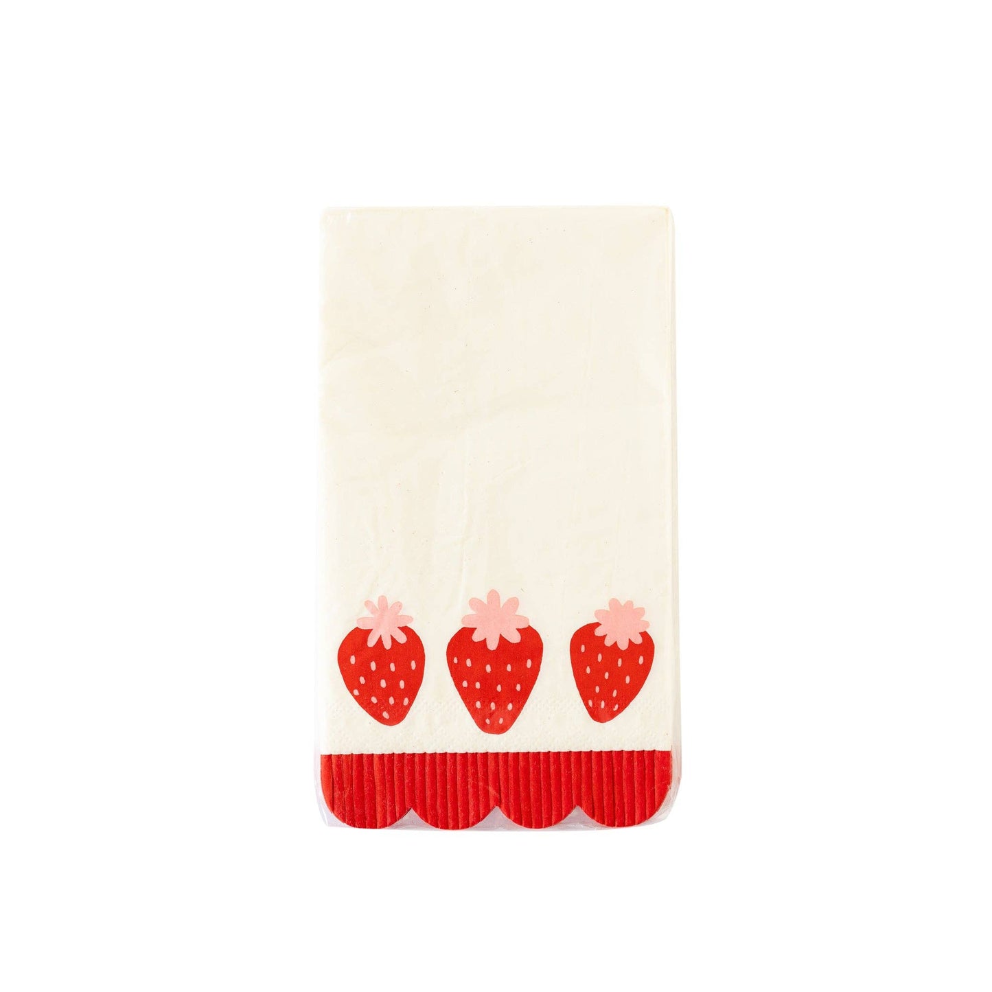 Berry Fringe Scallop Napkins 24ct