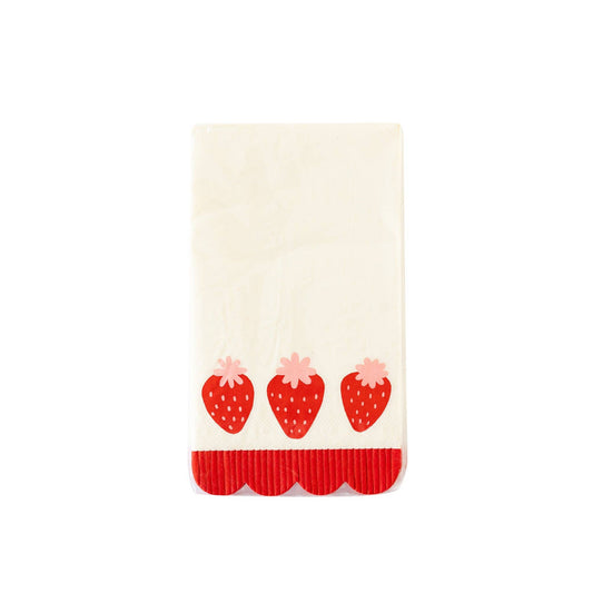 Berry Fringe Scallop Napkins 24ct