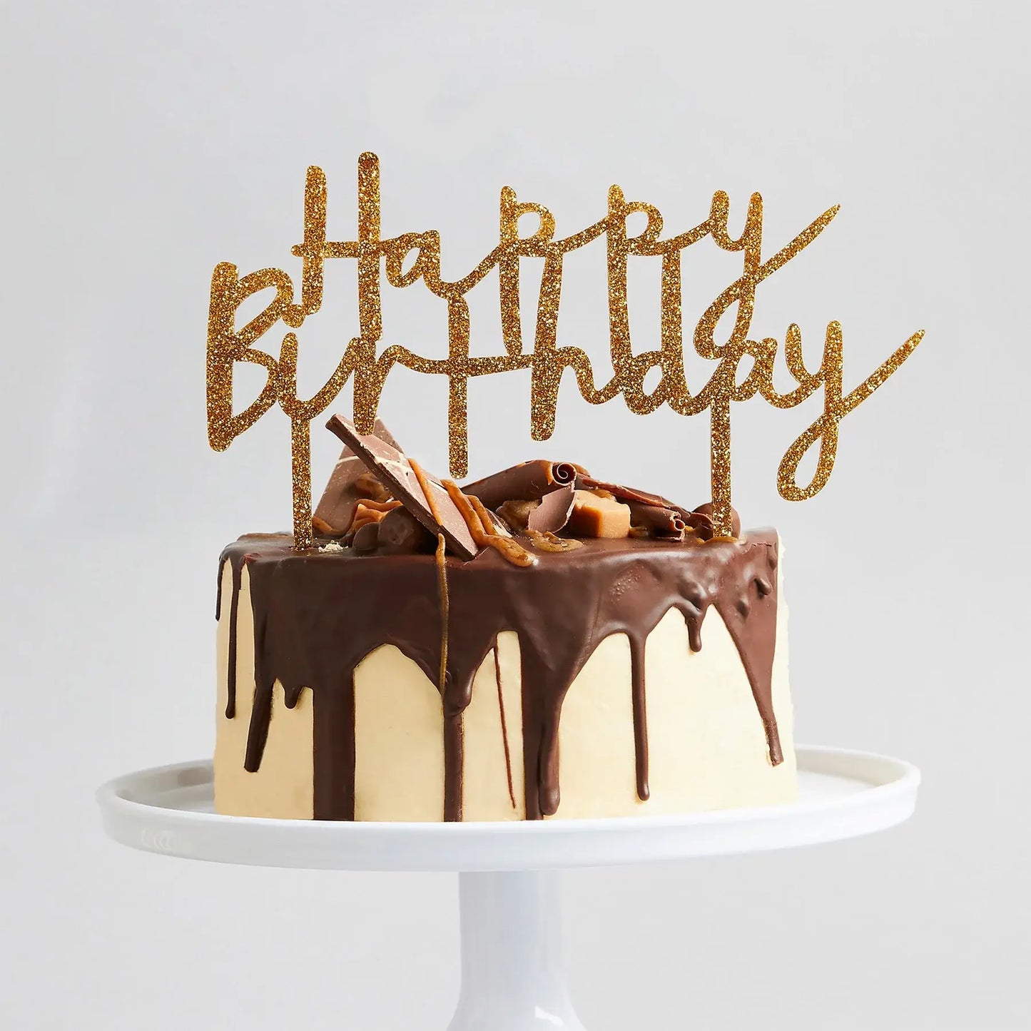 Gold Happy Birthday Acrylic Cake Topper