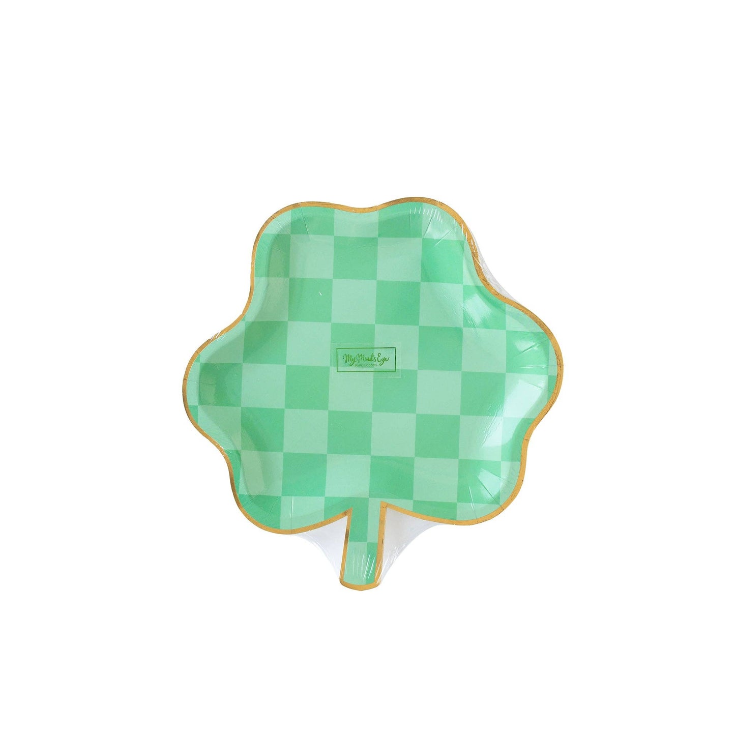 Checkered Shamrock Plates 8ct