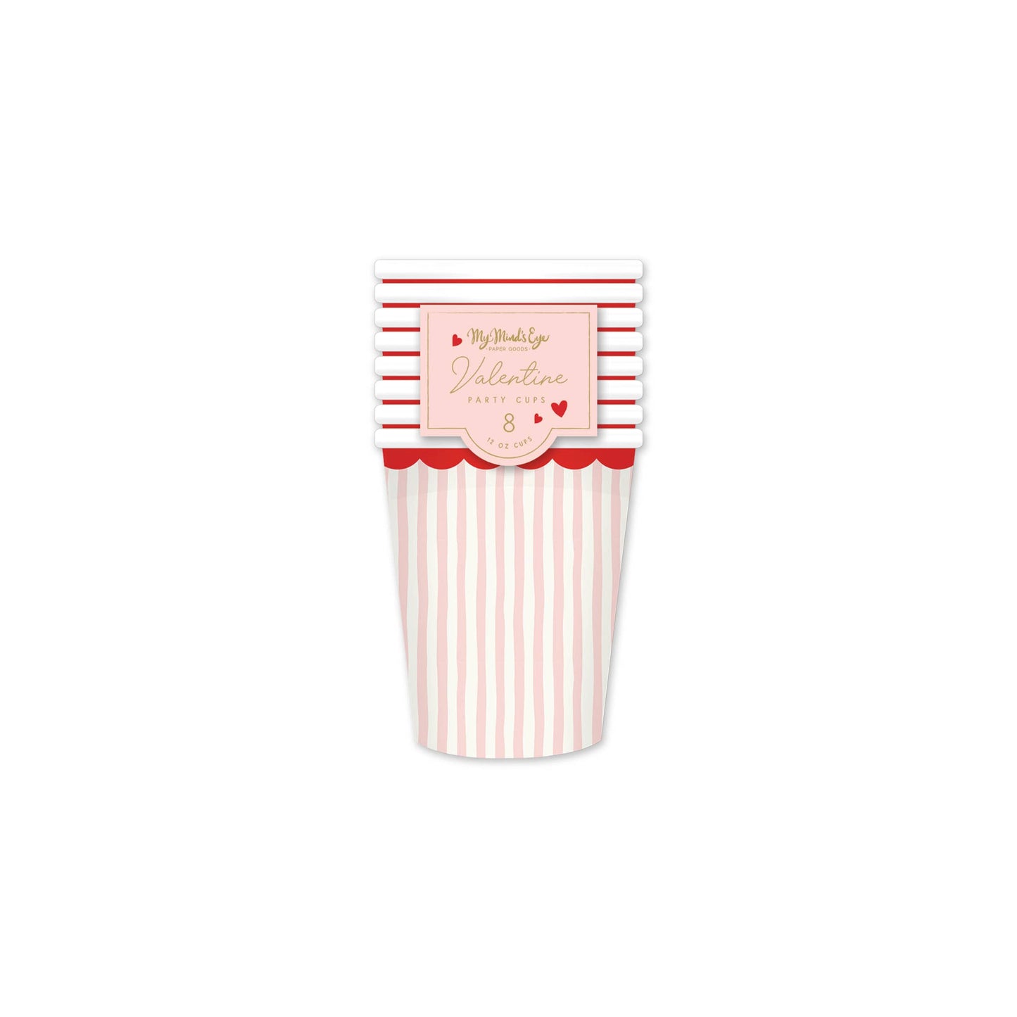 Pink Stripe Paper Cup 8ct