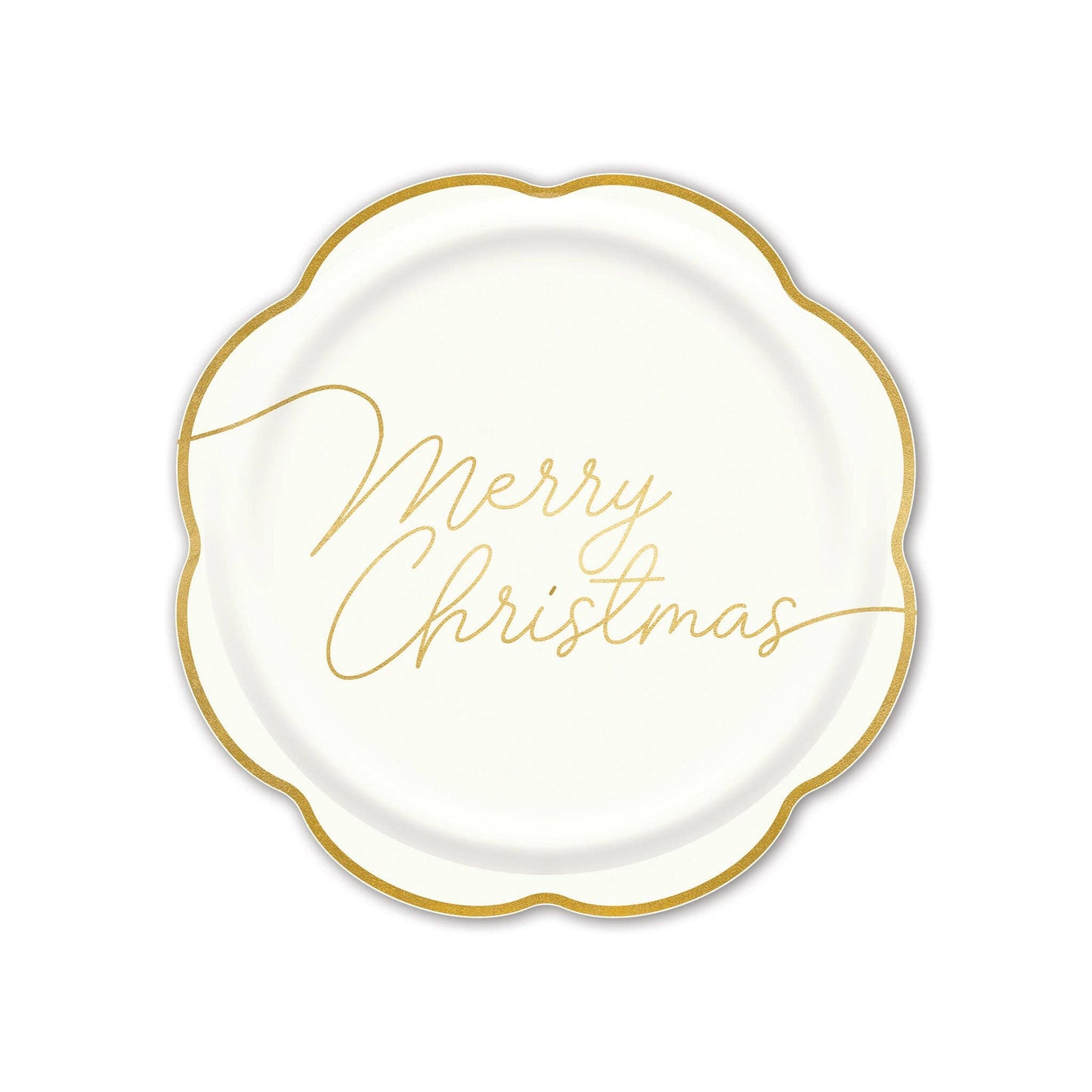 Merry Christmas Script Plate 8ct