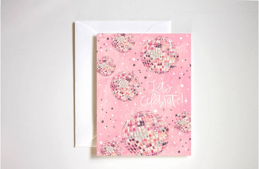 Let's Celebrate Pink Disco Card