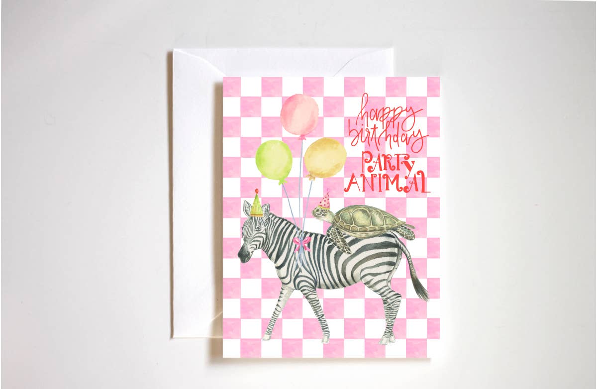 Happy Birthday Party Animal Zebra Card