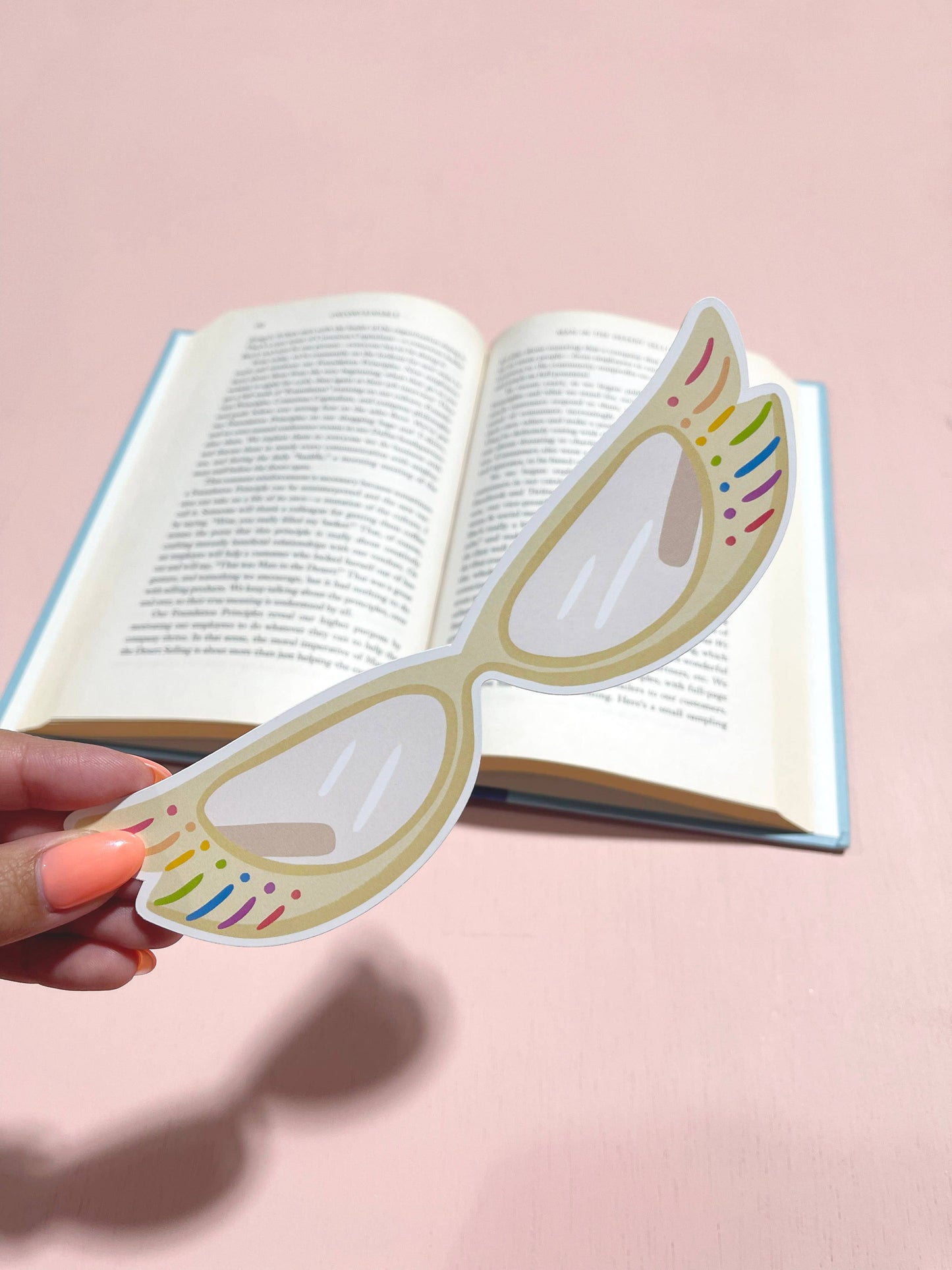 Winged Glasses Die Cut Bookmark