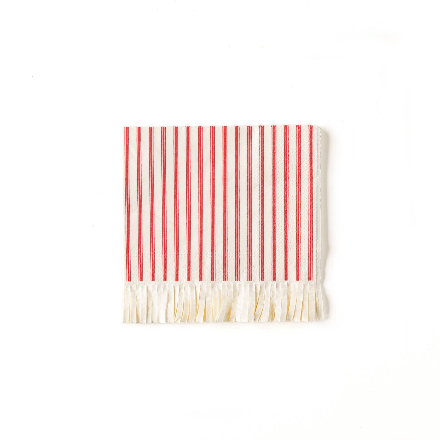 Red Stripe Fringe Napkins 24ct