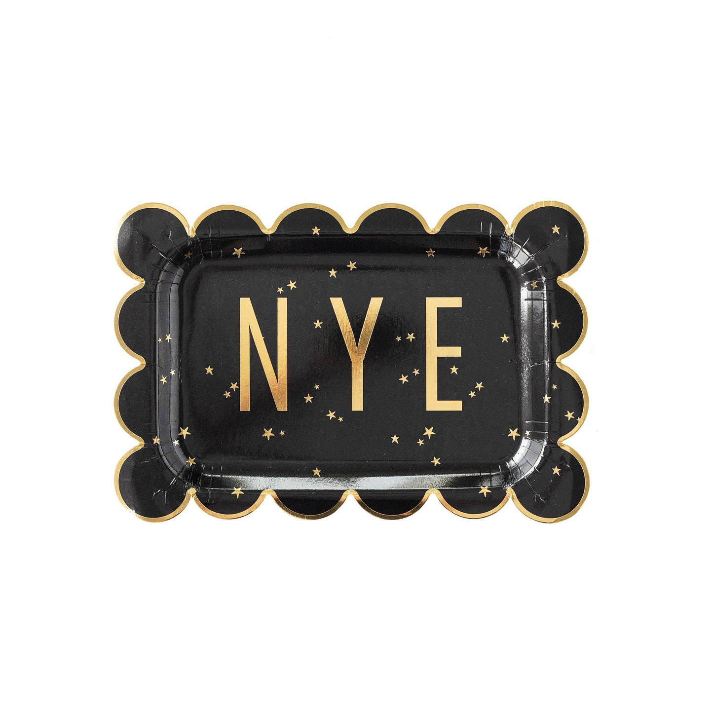 Happy New Year NYE Scallop Plate 8ct