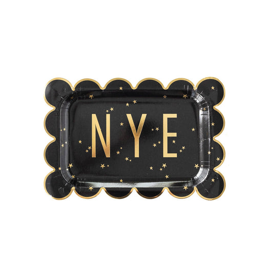 Happy New Year NYE Scallop Plate 8ct