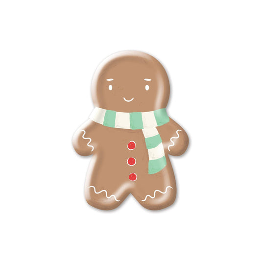 Scarf Gingerbread Man Plates 8ct