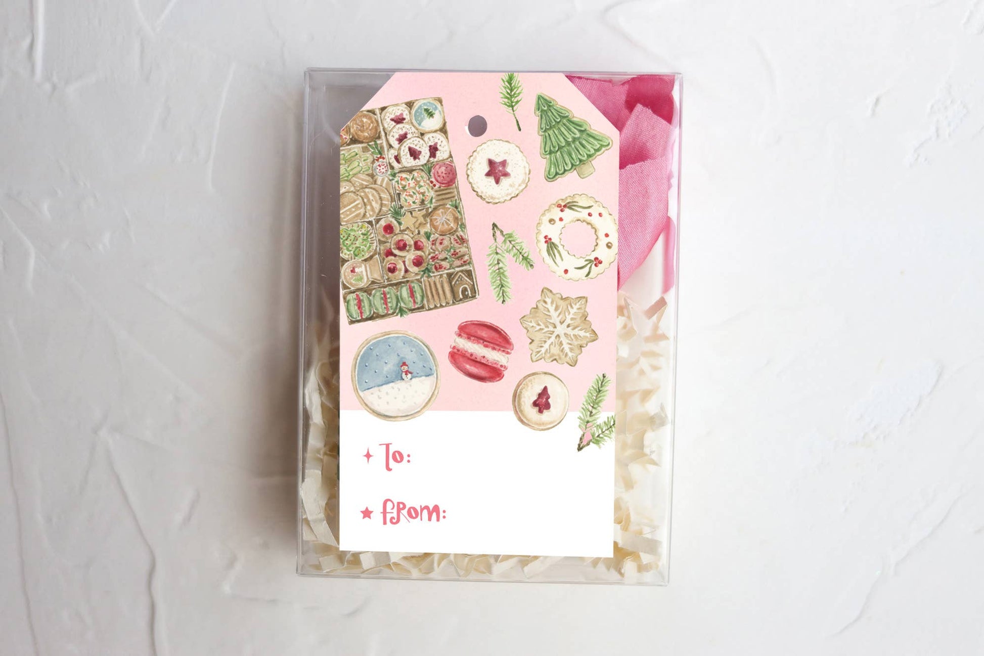 Gift tags for Christmas with cookies 