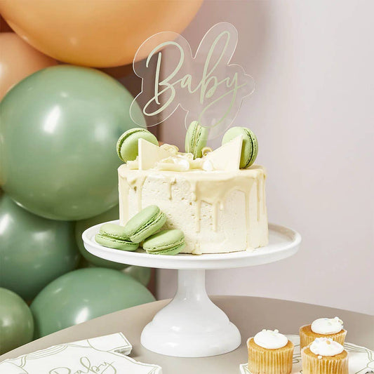 Sage 'Baby' Acrylic Cake Topper