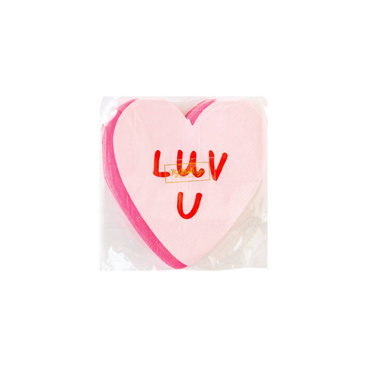 Luv U Heart Napkins 24ct